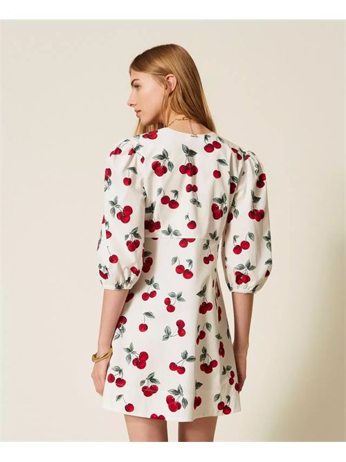 Abito corto in popeline con stampa ciliegie TWINSET | TT2592/13501